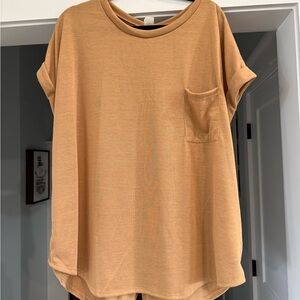 Stylish Tan Women's Short Sleeve Top